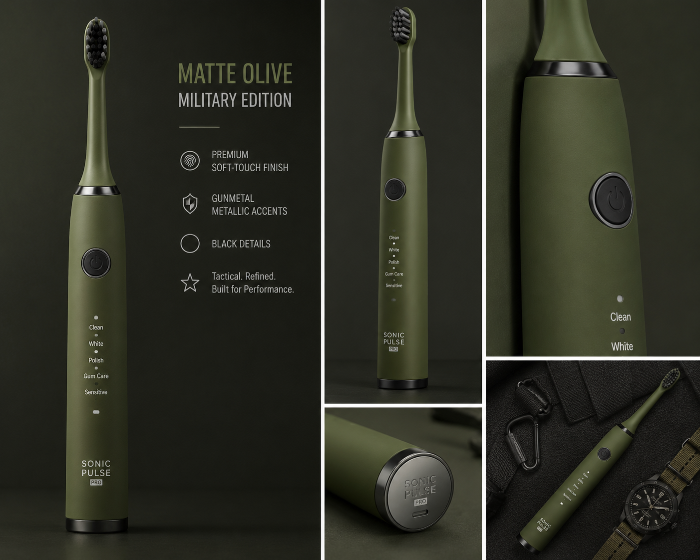 Sonic Pulse Pro — Matte Olive Military Edition